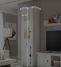 Wohnen Landhaus Wohnzimmer Möbel in Weiß - Chelles (vierteilig)