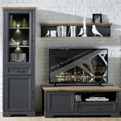 Wohnen Landhaus Wohnzimmermöbel in Grau - Thumbs (dreiteilig)