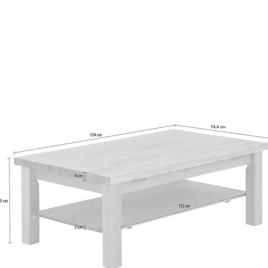 Wohnen Landhaus Wohnzimmertisch in Natur & Grau - Ostanzia