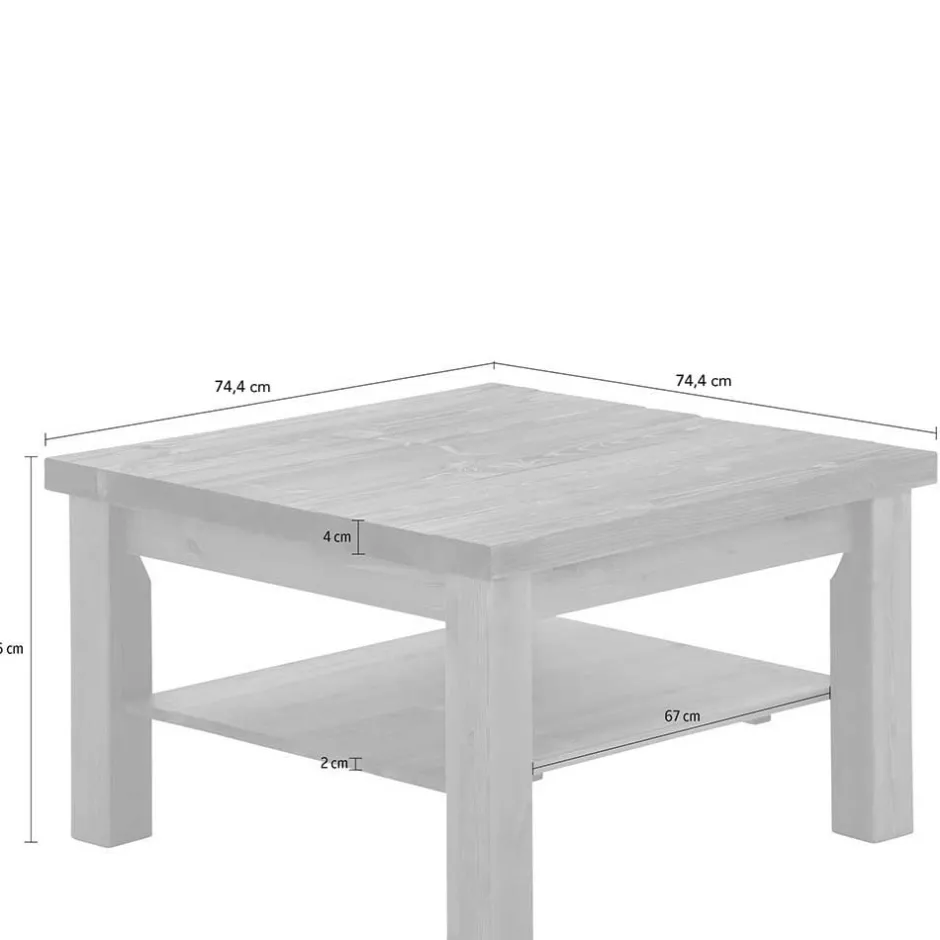 Wohnen Landhaus Wohnzimmertisch in Natur & Grau - Ostanzia