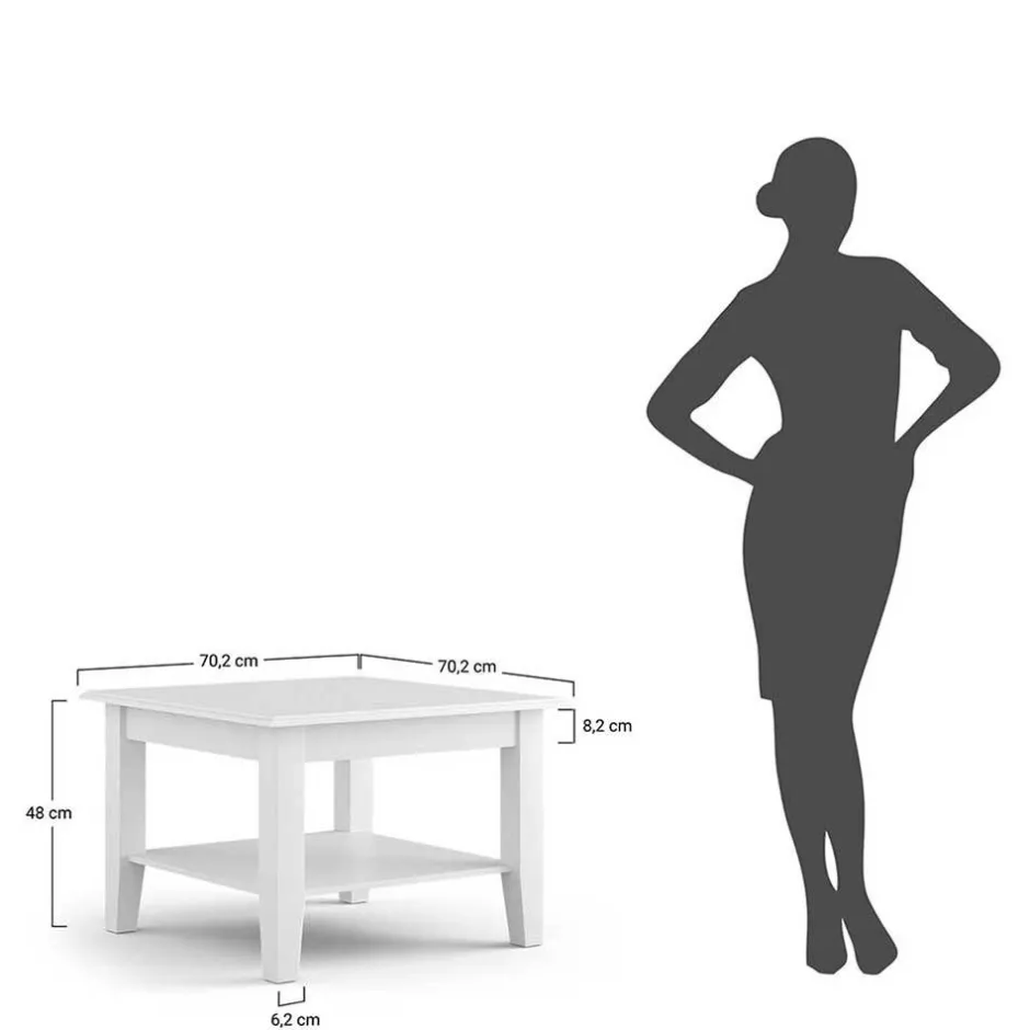 Wohnen Landhaus Wohnzimmertisch aus Kiefer massiv - Manipur