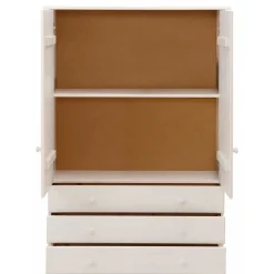 Wohnen Landhaus Wäsche-Schrank in Weiß lackiert - Ilvestra