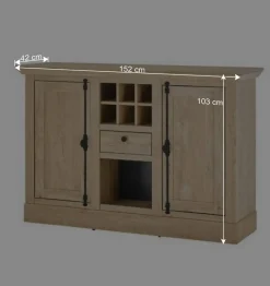 Wohnen Landhaus-Anrichte in Eiche Gold - Hengas