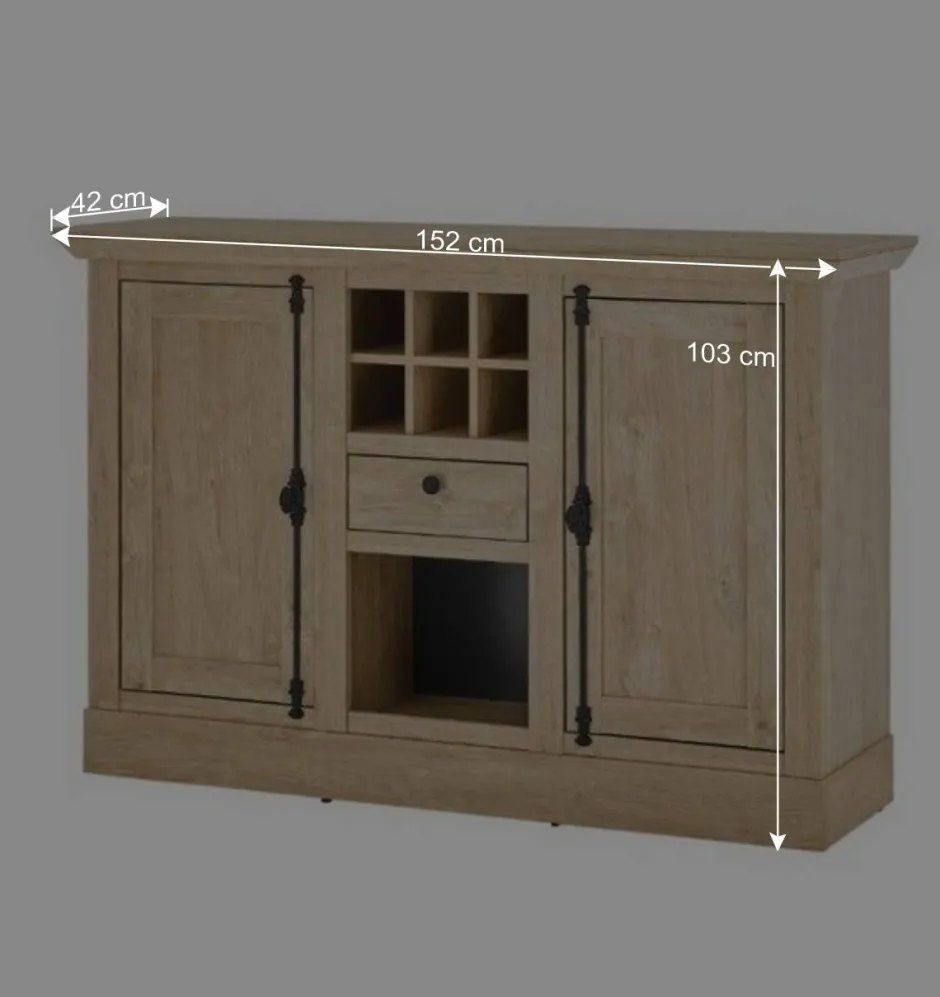 Wohnen Landhaus-Anrichte in Eiche Gold - Hengas