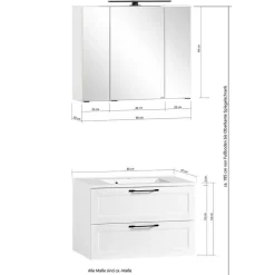 Wohnen Landhaus-Bad Waschplatz Set - Gyatso (dreiteilig)