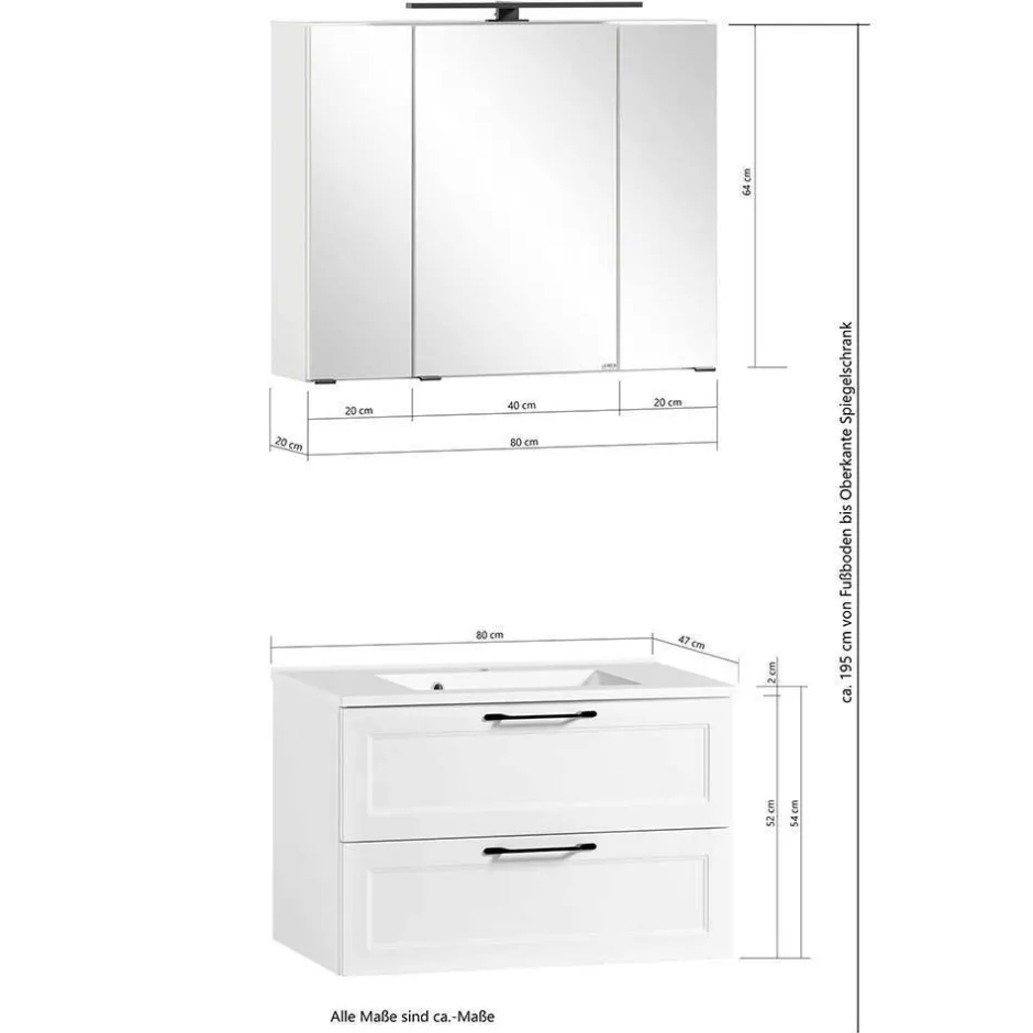 Landhausbadmöbel Kombination - Gyatso (vierteilig)^Wohnen Clearance