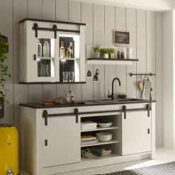 Landhausküche Oberschrank mit Glas Schiebetür - Eture^Wohnen Clearance