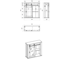 Landhausküche Oberschrank mit Glas Schiebetür - Eture^Wohnen Clearance