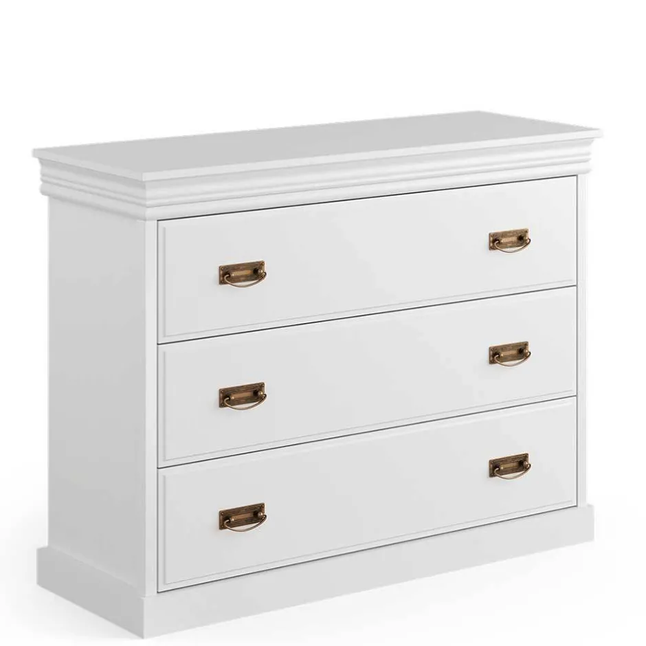 Wohnen Landhauskommode in Weiß lackiert - Presto