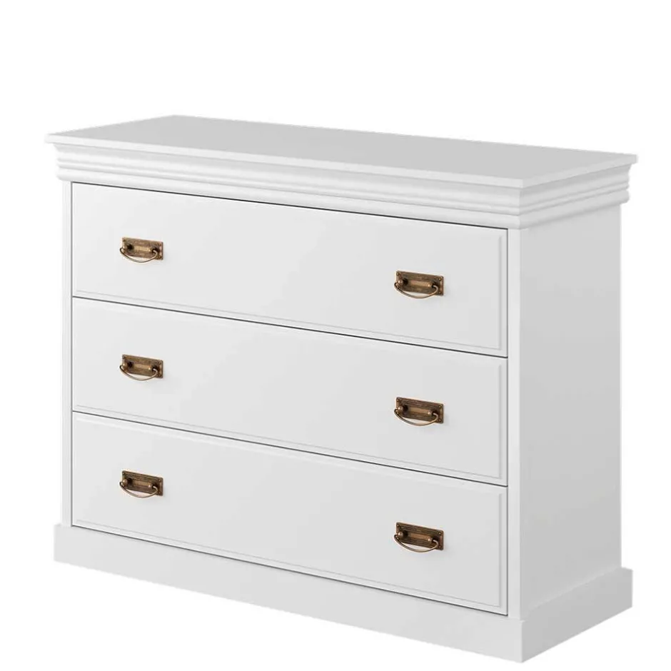 Wohnen Landhauskommode in Weiß lackiert - Presto