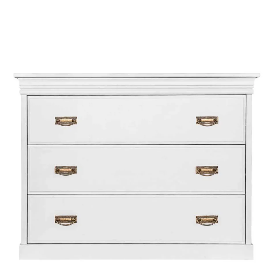 Wohnen Landhauskommode in Weiß lackiert - Presto