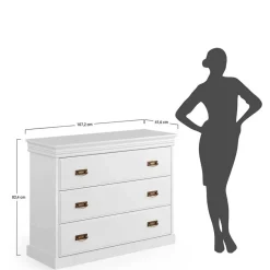 Wohnen Landhauskommode in Weiß lackiert - Presto