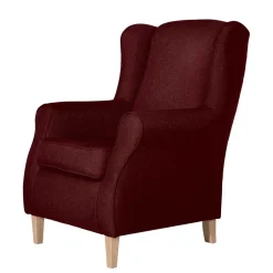 Wohnen Landhaus-Ohrensessel in Rot und Buche - Lacaza