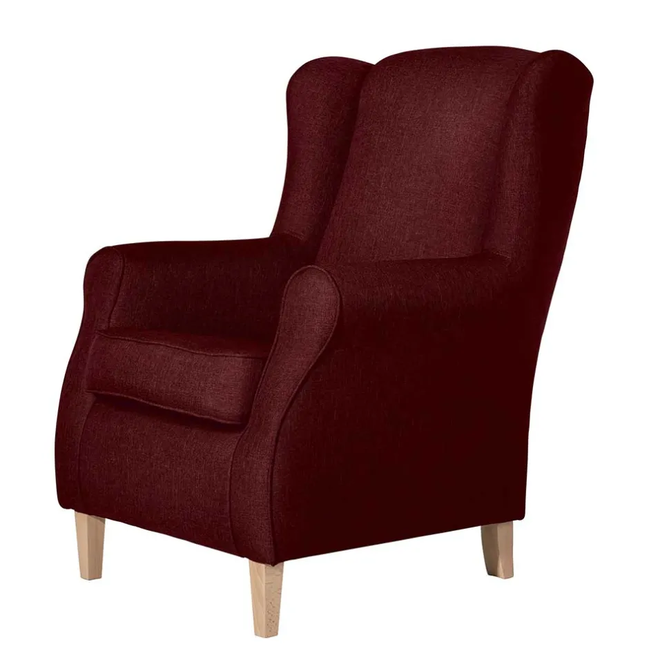 Wohnen Landhaus-Ohrensessel in Rot und Buche - Lacaza