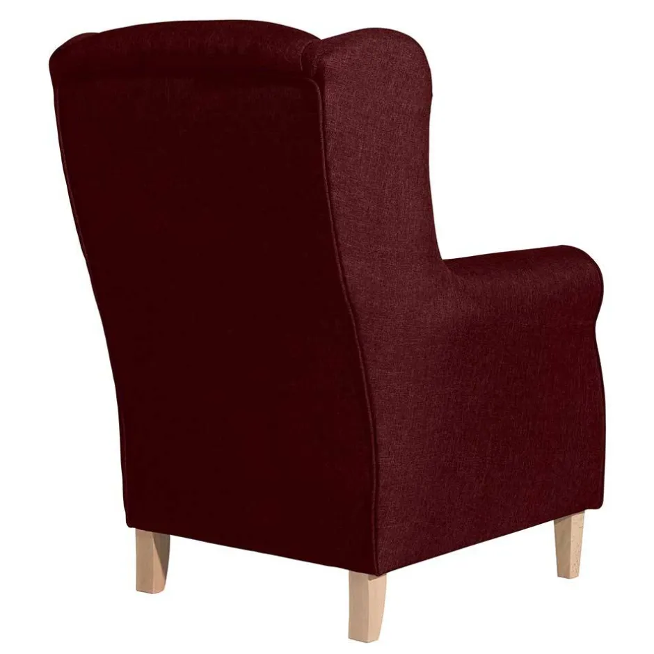Wohnen Landhaus-Ohrensessel in Rot und Buche - Lacaza