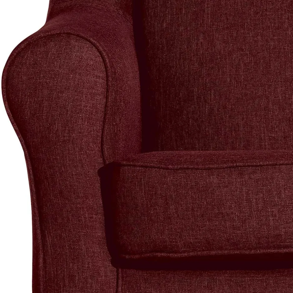 Wohnen Landhaus-Ohrensessel in Rot und Buche - Lacaza