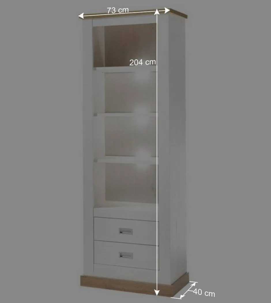 Landhausregal in Weiß & Dekor Wildeiche - Helkaska^Wohnen Discount