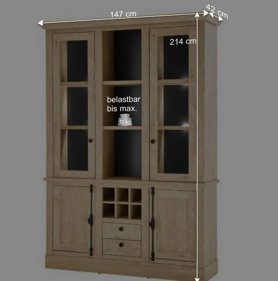 Landhaus-Schrank in Eiche Gold - Hengas^Wohnen Sale