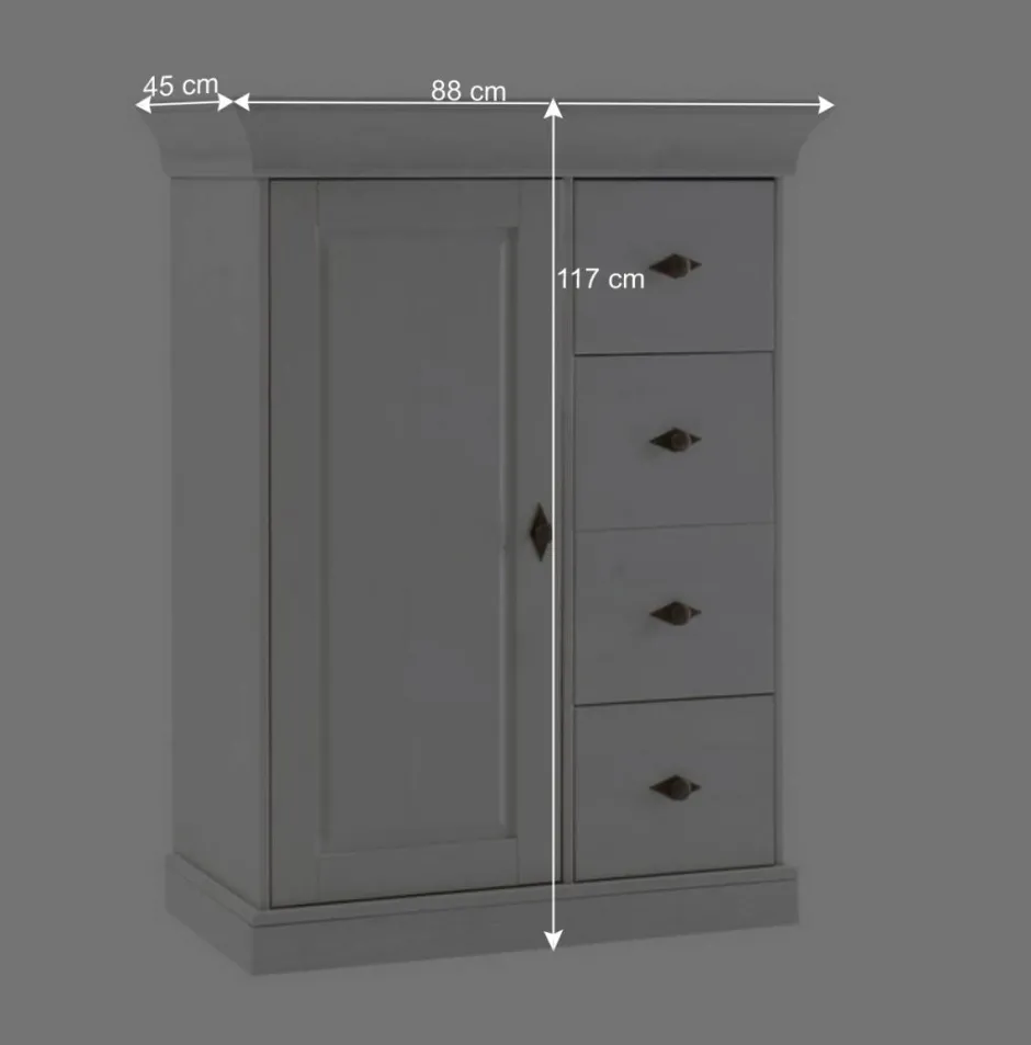 Landhausstil Kommode Cempino in Grau^Wohnen New