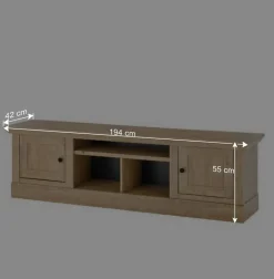 Wohnen Landhaus-TV-Anbauwand Set - Hengas (dreiteilig)