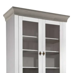 Wohnen Landhausvitrine Mirandesca in Weiß Grau