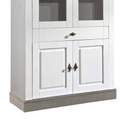 Wohnen Landhausvitrine Mirandesca in Weiß Grau