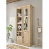 Wohnen Landhaus-Vitrinenschrank in Eiche Gold - Hengas