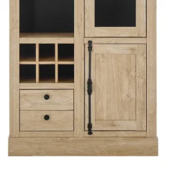 Wohnen Landhaus-Vitrinenschrank in Eiche Gold - Hengas