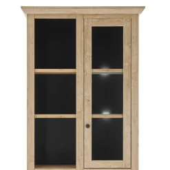 Wohnen Landhaus-Vitrinenschrank in Eiche Gold - Hengas