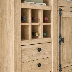 Wohnen Landhaus-Vitrinenschrank in Eiche Gold - Hengas