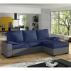 L-Design Ausziehsofa in Blau und Grau - Lugres^Wohnen