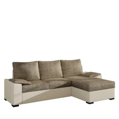 L-Design Bettsofa in Beige und Creme - Dongtana^Wohnen Outlet