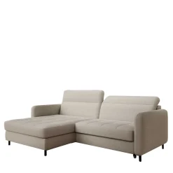 Wohnen L-Design Bettsofa in Taupe Stoffbezug - Gravanti