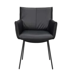 Leder Armlehnenstuhl in Schwarz - Iliandro (2er Set)^Wohnen Best