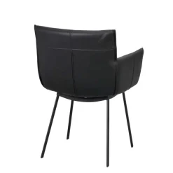 Leder Armlehnenstuhl in Schwarz - Iliandro (2er Set)^Wohnen Best