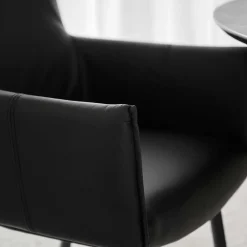 Leder Armlehnenstuhl in Schwarz - Iliandro (2er Set)^Wohnen Best