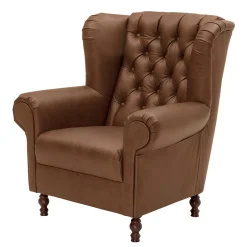 Leder Chesterfieldsessel in Cognac Braun - Martinos^Wohnen