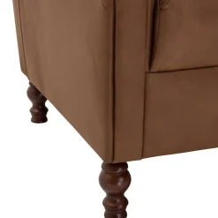 Leder Chesterfieldsessel in Cognac Braun - Martinos^Wohnen