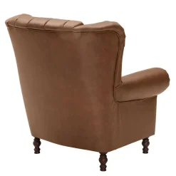 Leder Chesterfieldsessel in Cognac Braun - Martinos^Wohnen