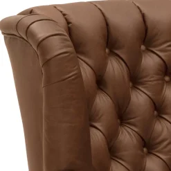 Leder Chesterfieldsessel in Cognac Braun - Martinos^Wohnen