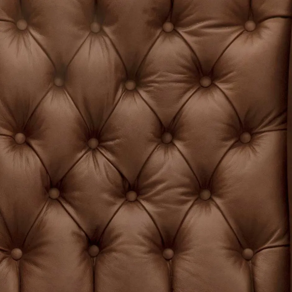 Leder Chesterfieldsessel in Cognac Braun - Martinos^Wohnen