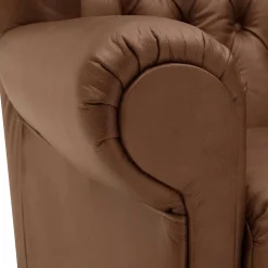 Leder Chesterfieldsessel in Cognac Braun - Martinos^Wohnen