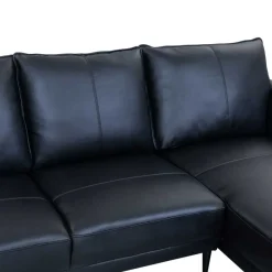 Leder Ecksofa in Schwarz - Lagon^Wohnen Best