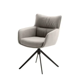 Wohnen Leder Esstischstühle in Creme - drehbar - Klimaca (2er Set)