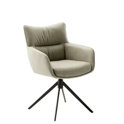 Wohnen Leder Esstischstühle in Creme - drehbar - Klimaca (2er Set)
