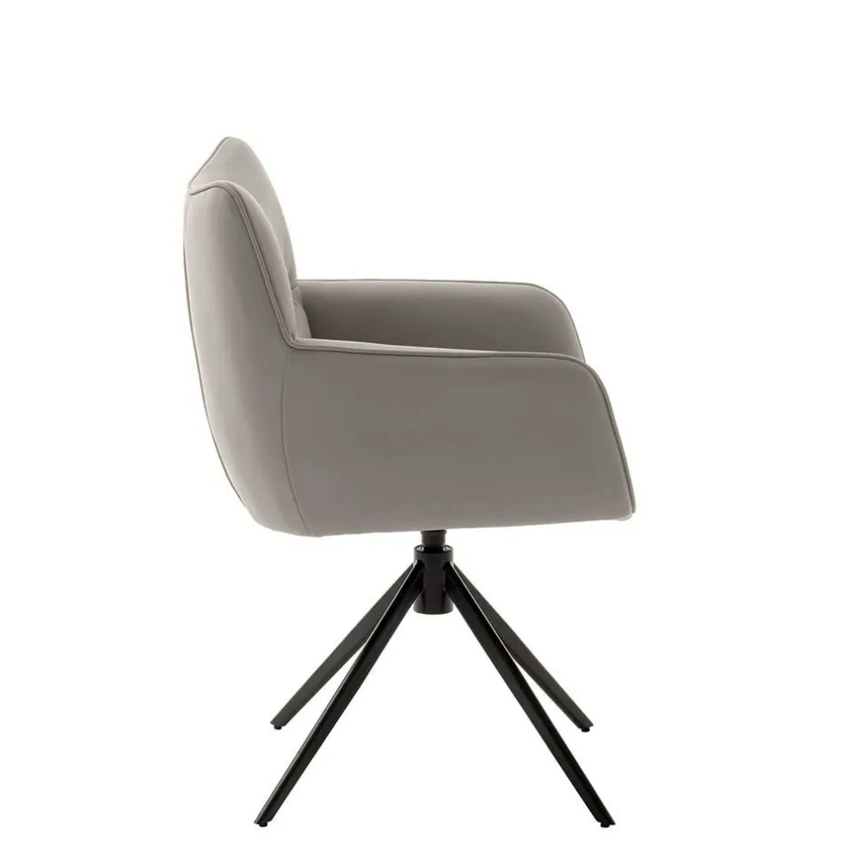 Wohnen Leder Esstischstühle in Creme - drehbar - Klimaca (2er Set)