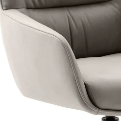 Wohnen Leder Esstischstühle in Creme - drehbar - Klimaca (2er Set)