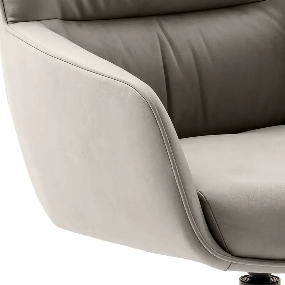 Wohnen Leder Esstischstühle in Creme - drehbar - Klimaca (2er Set)