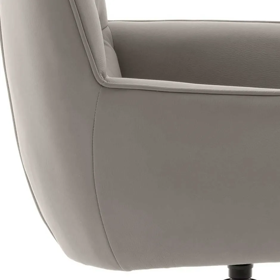 Wohnen Leder Esstischstühle in Creme - drehbar - Klimaca (2er Set)