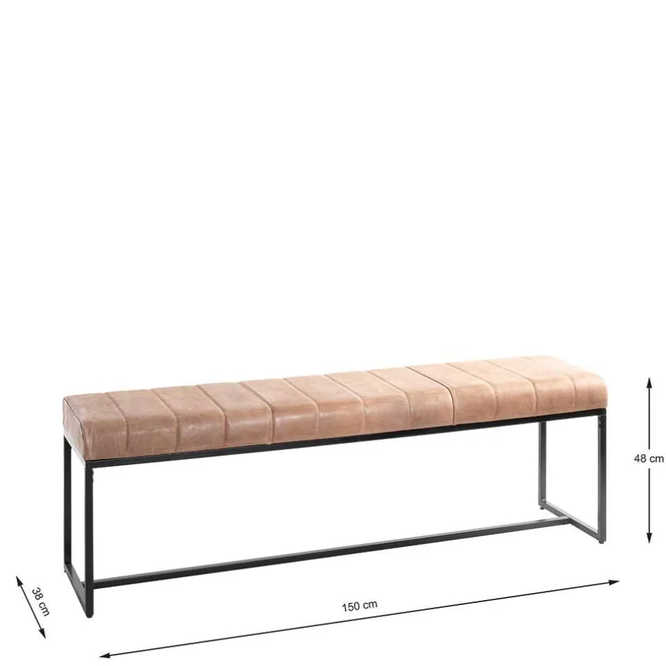 Wohnen Leder Polsterbank in Braun - Eccossi